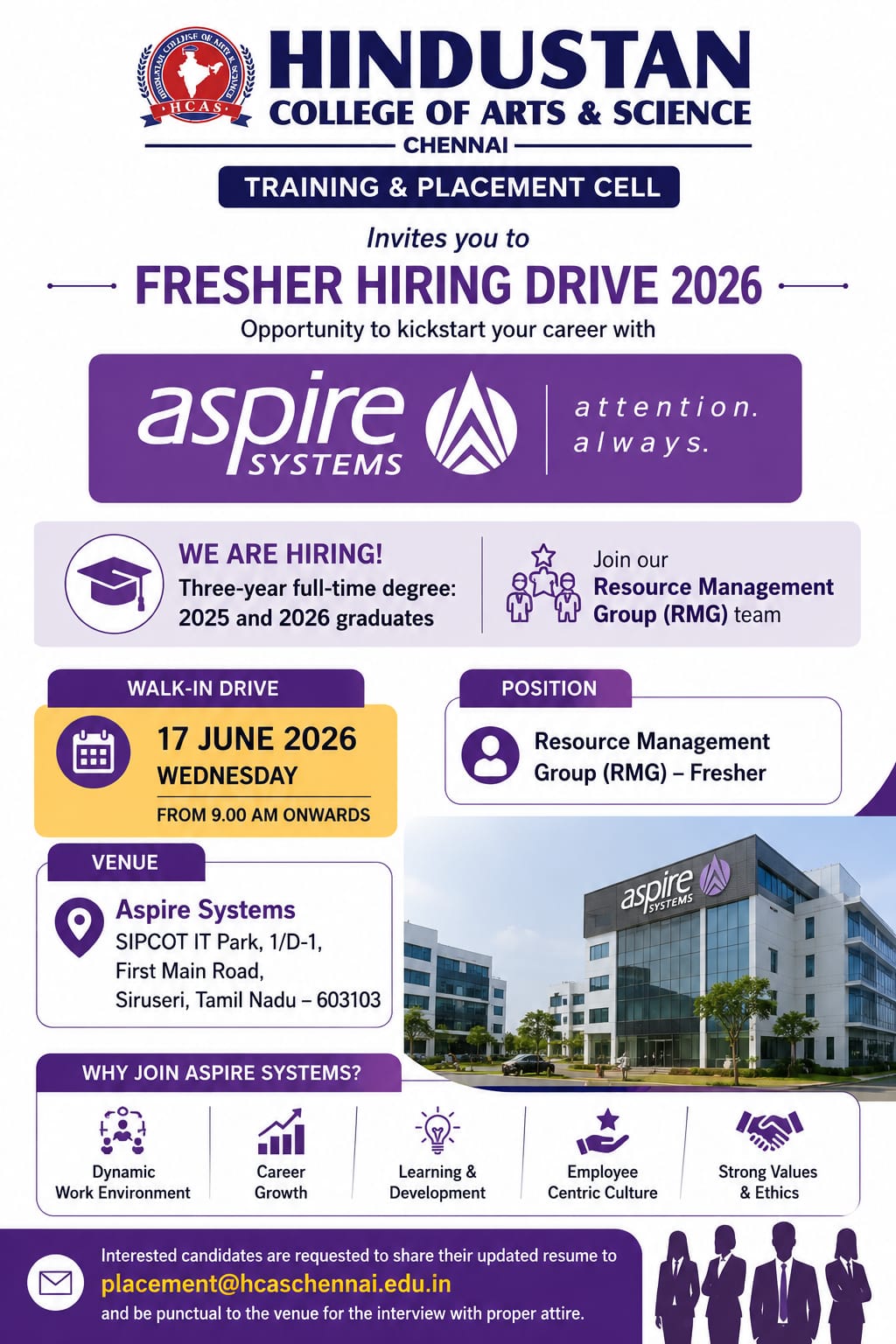 Aspire Systems – Fresher Hiring Drive On 17th June 2026