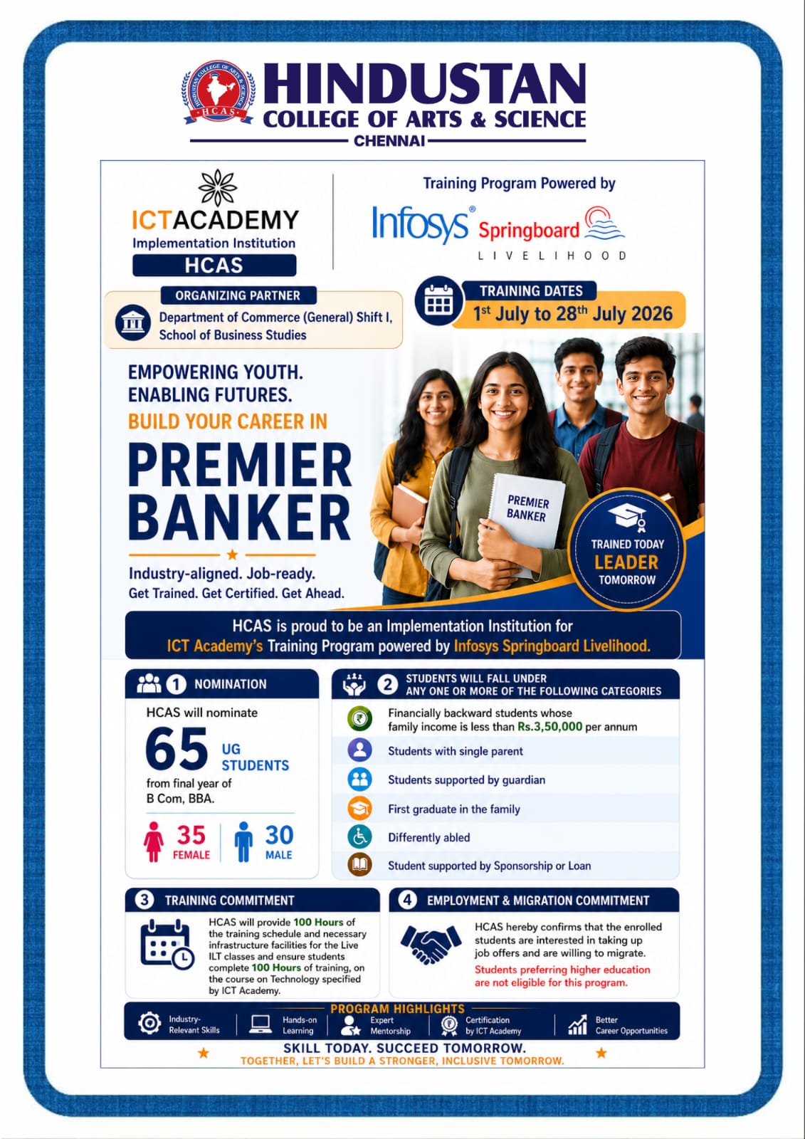 Premier banker course starts on 1st July 2026