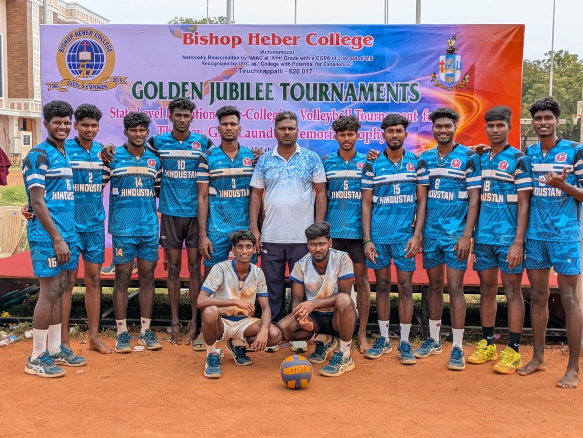 Golden jubilee volleyball tournament Bishop Heber college trichy 3rd place