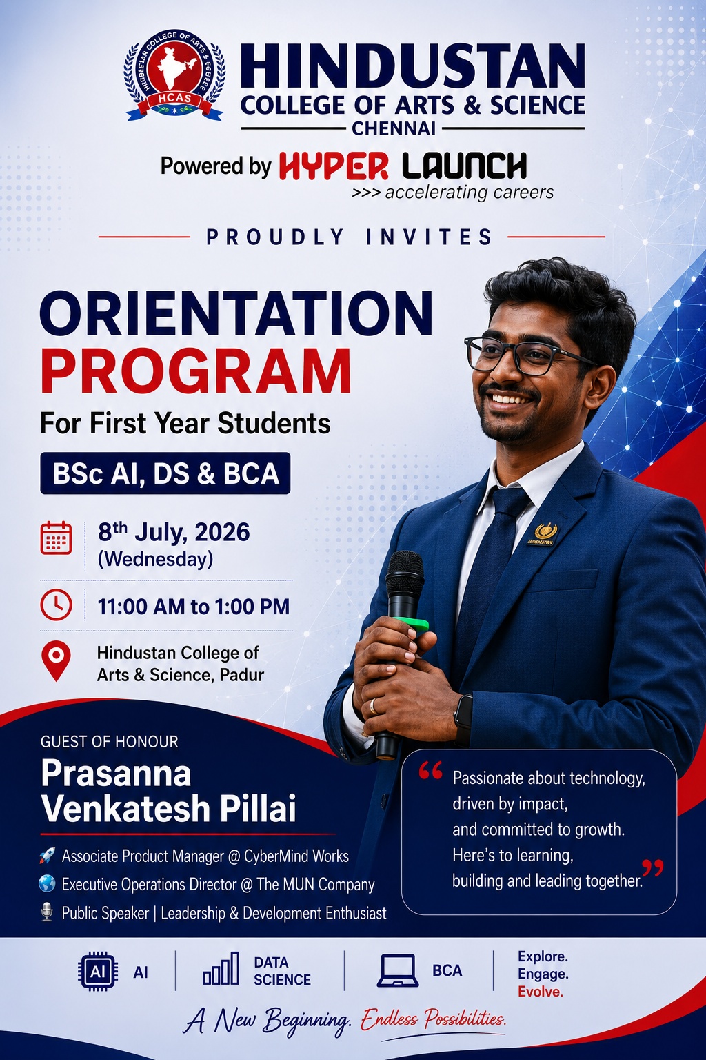 Orientation program for first year students on 8th July 2026