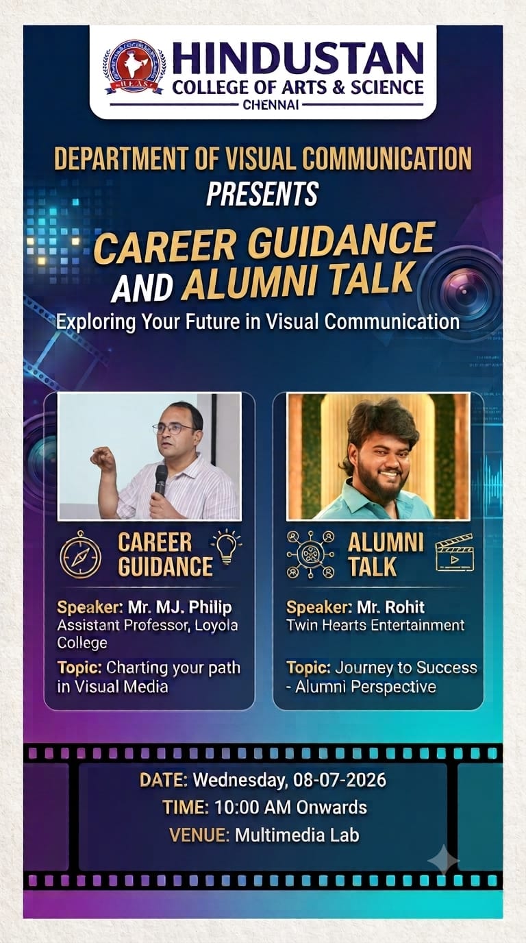 Department of visual communication presents career guidance and alumni talk on 8th July 2026