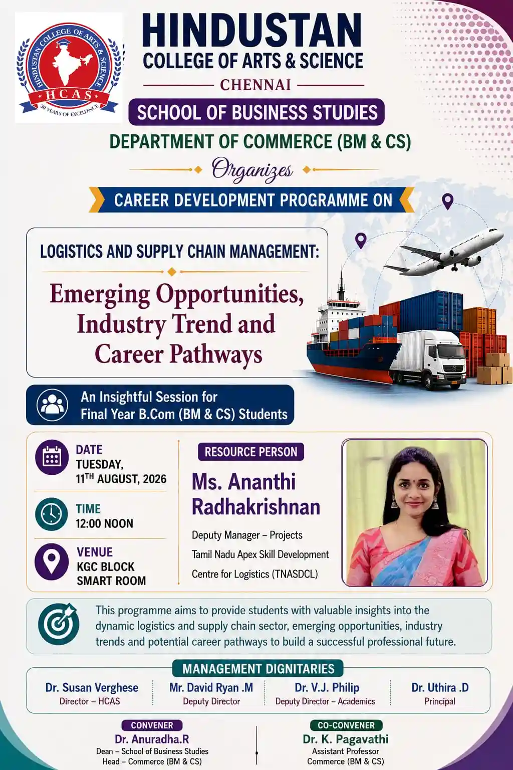 Career development programme : Logistics and supply chain management on 11th August 2026
